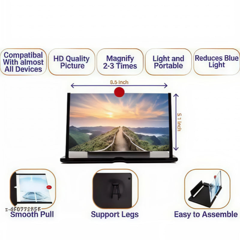 Mini Theater Phone Stand with Screen Magnifier – Eye Comfort Design