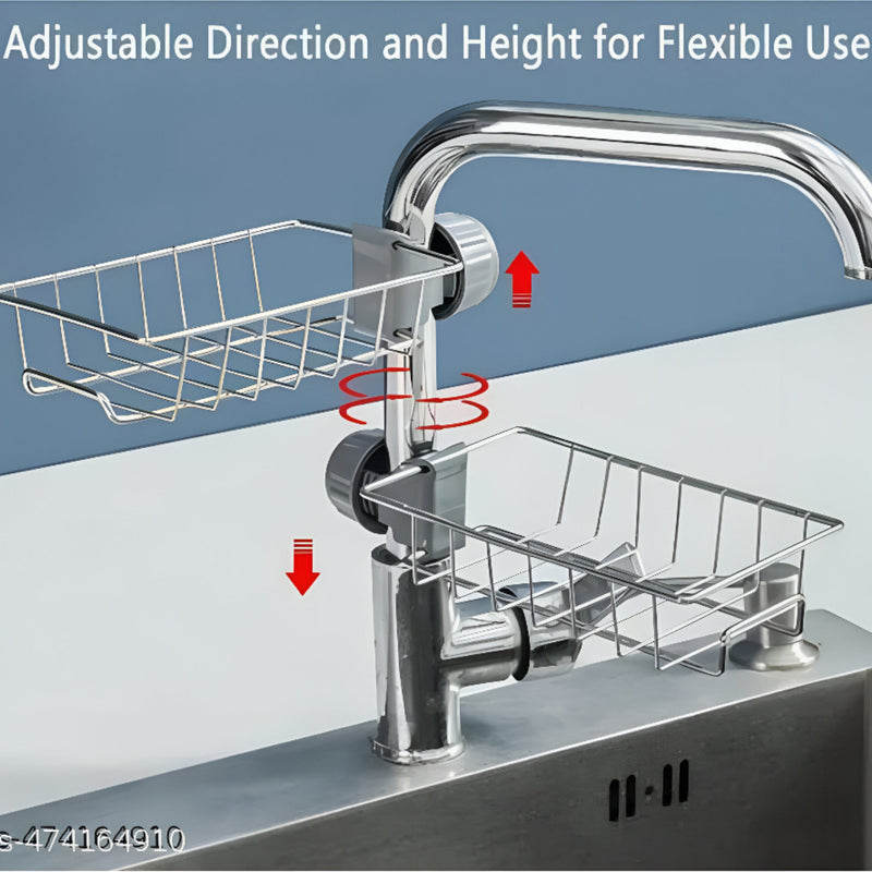 Adjustable Faucet Storage Rack – Soap & Scrub Holder