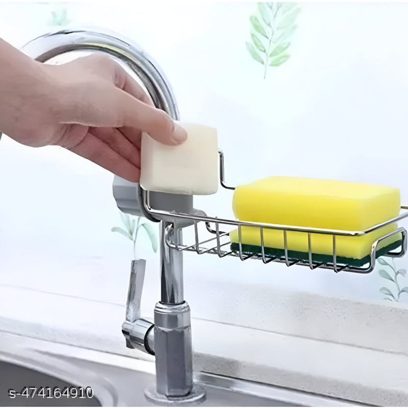 Adjustable Faucet Storage Rack – Soap & Scrub Holder