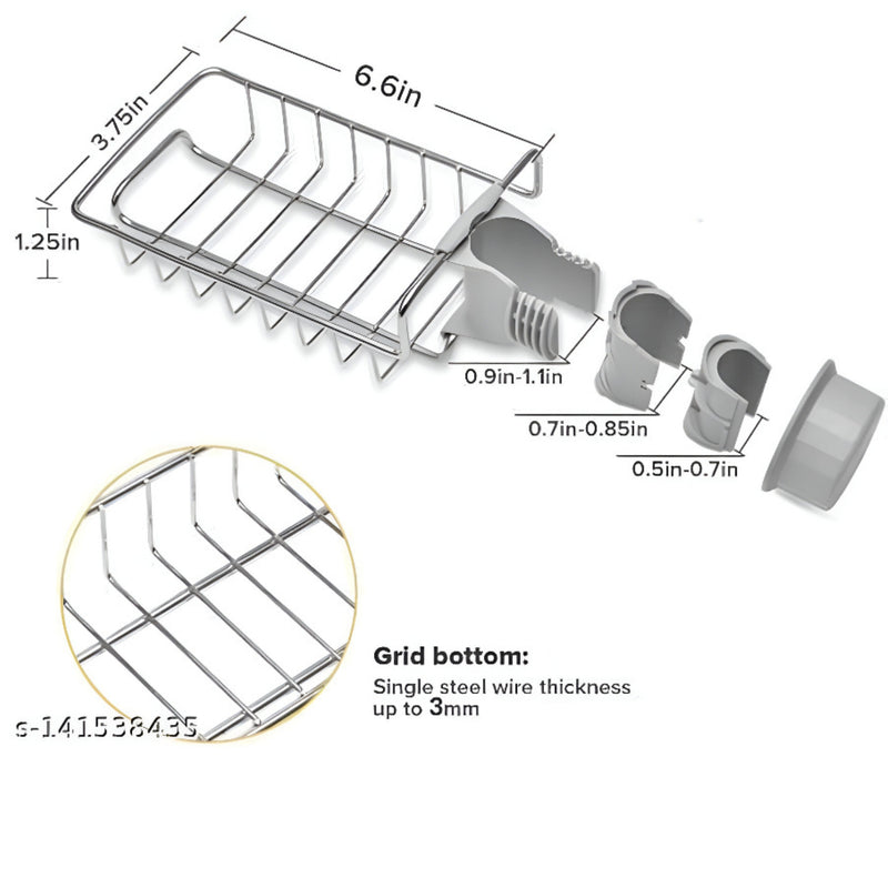 Adjustable Faucet Storage Rack – Soap & Scrub Holder