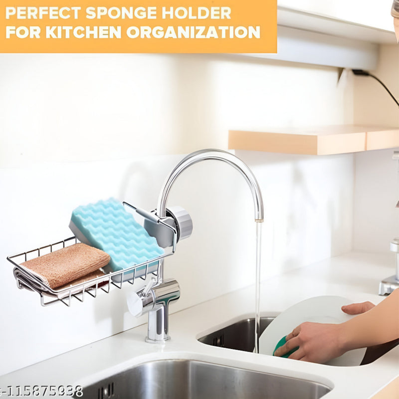 Adjustable Faucet Storage Rack – Soap & Scrub Holder