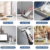 Portable Mini Mop with Self-Squeeze Design, Lazy HandWash-Free Cleaning Mop, Quick Dry Sponge Mop for Kitchen, Bathroom, Glass &amp; Car