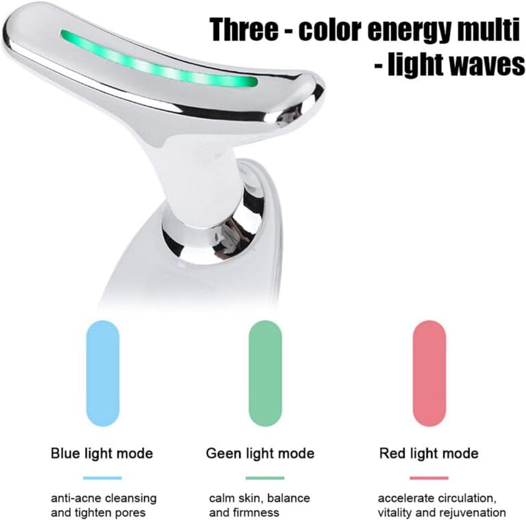 LED Light Therapy Face Massager – Anti-Wrinkle & Skin Tightening Device (Rechargeable)