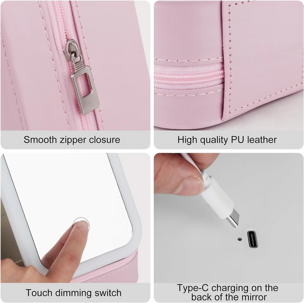 ZyraGlow™ LED Makeup Mirror Organizer Box