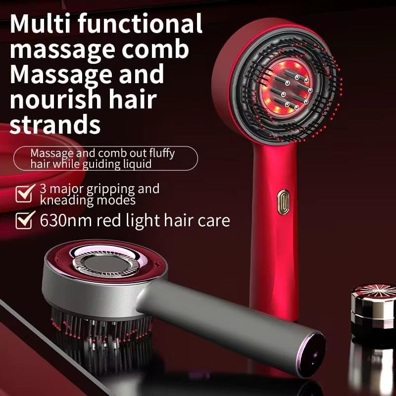 Multifunctional Red Light Hair Comb – 630nm Scalp Massage & Hair Nourishing Brush