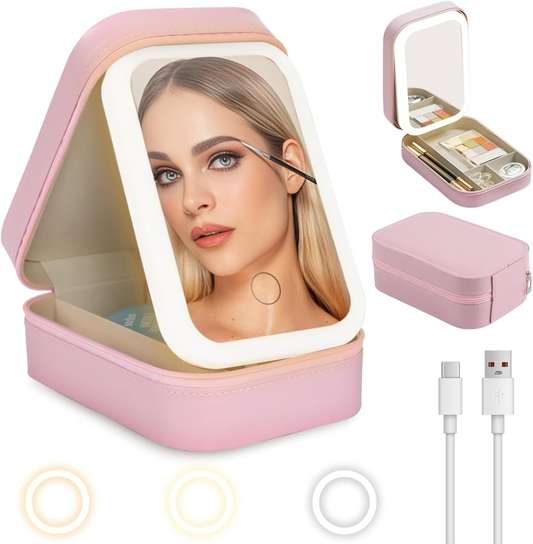 ZyraGlow™ LED Makeup Mirror Organizer Box