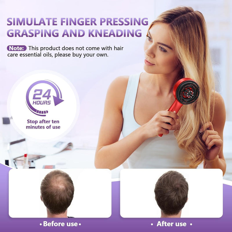Multifunctional Red Light Hair Comb – 630nm Scalp Massage & Hair Nourishing Brush