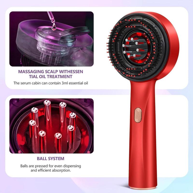 Multifunctional Red Light Hair Comb – 630nm Scalp Massage & Hair Nourishing Brush