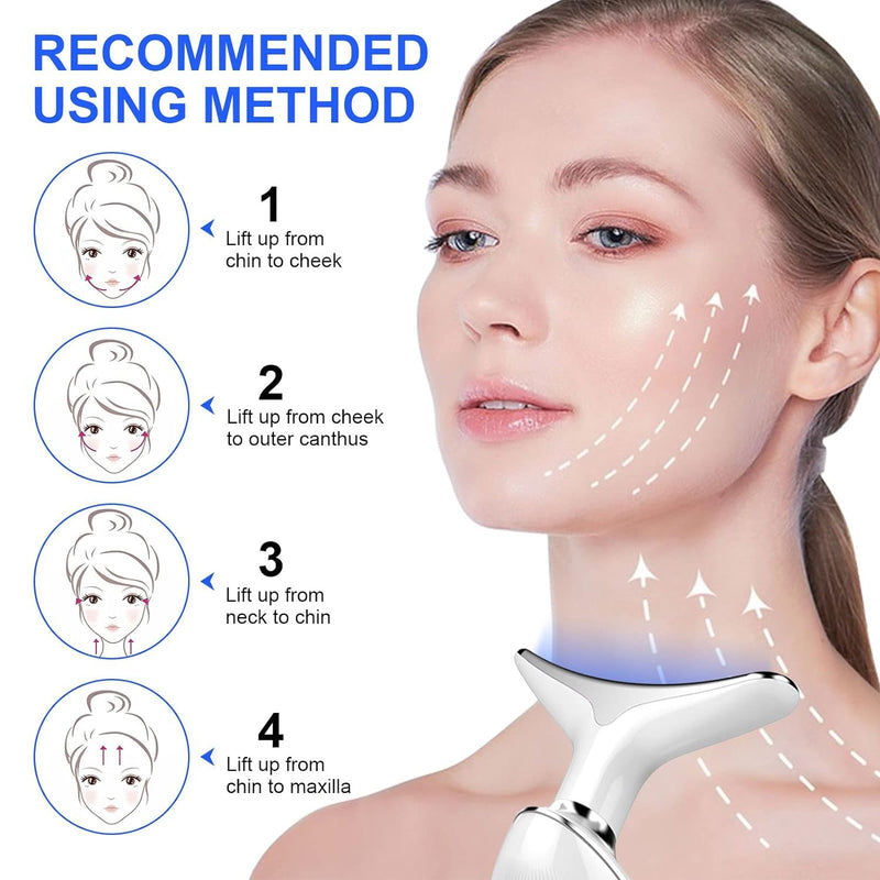 LED Light Therapy Face Massager – Anti-Wrinkle & Skin Tightening Device (Rechargeable)